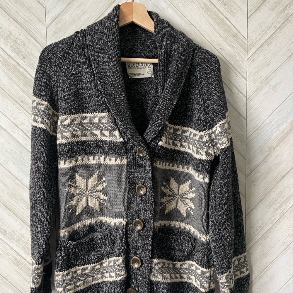Bluenotes Gray Knit Cardigan